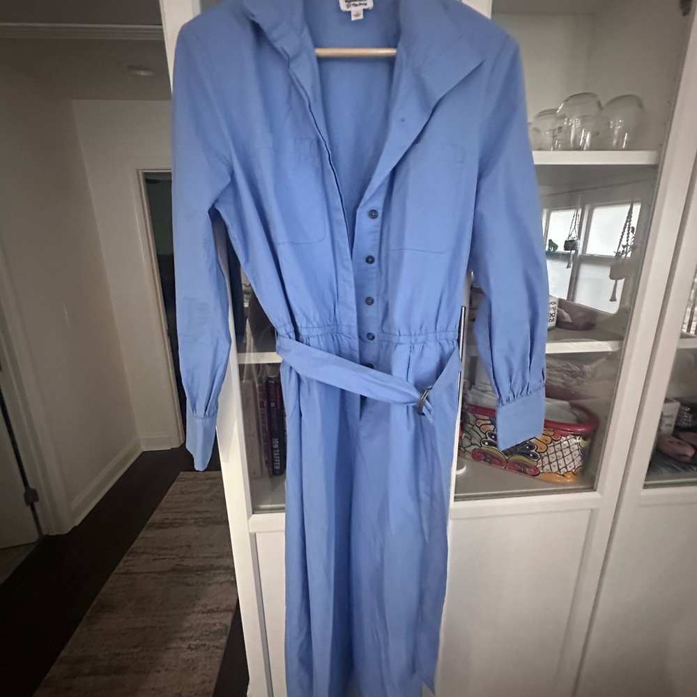 Elegant Blue Button-Up Jumpsuit